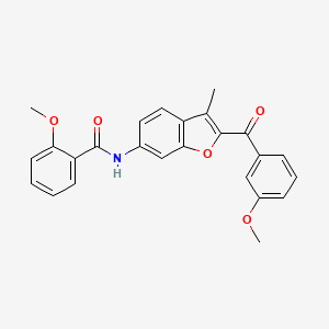 molecular formula C25H21NO5 B6544077 2-methoxy-N-[2-(3-methoxybenzoyl)-3-methyl-1-benzofuran-6-yl]benzamide CAS No. 929412-78-2