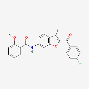 molecular formula C24H18ClNO4 B6544089 N-[2-(4-chlorobenzoyl)-3-methyl-1-benzofuran-6-yl]-2-methoxybenzamide CAS No. 929372-21-4