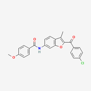 molecular formula C24H18ClNO4 B6544091 N-[2-(4-chlorobenzoyl)-3-methyl-1-benzofuran-6-yl]-4-methoxybenzamide CAS No. 929412-83-9