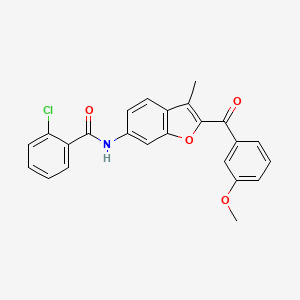 2-chloro-N-[2-(3-methoxybenzoyl)-3-methyl-1-benzofuran-6-yl]benzamide