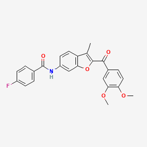 N-[2-(3,4-dimethoxybenzoyl)-3-methyl-1-benzofuran-6-yl]-4-fluorobenzamide