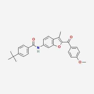 4-tert-butyl-N-[2-(4-methoxybenzoyl)-3-methyl-1-benzofuran-6-yl]benzamide