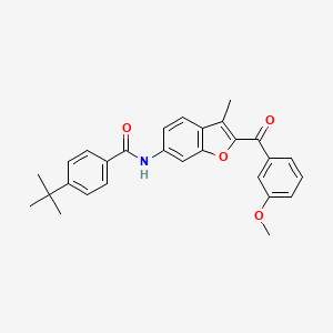 4-tert-butyl-N-[2-(3-methoxybenzoyl)-3-methyl-1-benzofuran-6-yl]benzamide