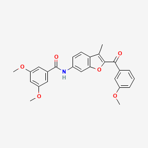 molecular formula C26H23NO6 B6544198 3,5-dimethoxy-N-[2-(3-methoxybenzoyl)-3-methyl-1-benzofuran-6-yl]benzamide CAS No. 929412-84-0