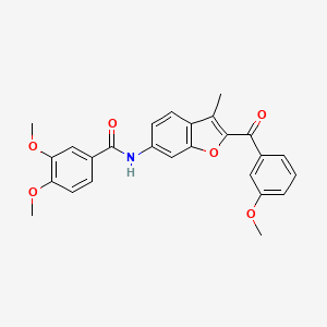 B6544205 3,4-dimethoxy-N-[2-(3-methoxybenzoyl)-3-methyl-1-benzofuran-6-yl]benzamide CAS No. 929471-79-4
