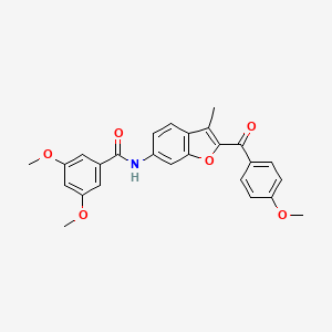 molecular formula C26H23NO6 B6544209 3,5-dimethoxy-N-[2-(4-methoxybenzoyl)-3-methyl-1-benzofuran-6-yl]benzamide CAS No. 929514-29-4