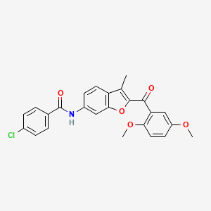 molecular formula C25H20ClNO5 B6544215 4-chloro-N-[2-(2,5-dimethoxybenzoyl)-3-methyl-1-benzofuran-6-yl]benzamide CAS No. 929471-14-7