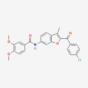 molecular formula C25H20ClNO5 B6544225 N-[2-(4-chlorobenzoyl)-3-methyl-1-benzofuran-6-yl]-3,4-dimethoxybenzamide CAS No. 929471-76-1