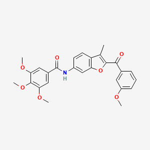 molecular formula C27H25NO7 B6544243 3,4,5-trimethoxy-N-[2-(3-methoxybenzoyl)-3-methyl-1-benzofuran-6-yl]benzamide CAS No. 929504-87-0