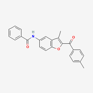 molecular formula C24H19NO3 B6544268 N-[3-methyl-2-(4-methylbenzoyl)-1-benzofuran-5-yl]benzamide CAS No. 929504-66-5