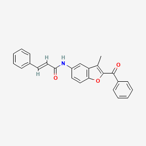 molecular formula C25H19NO3 B6544272 (2E)-N-(2-benzoyl-3-methyl-1-benzofuran-5-yl)-3-phenylprop-2-enamide CAS No. 929390-83-0