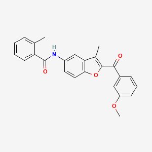molecular formula C25H21NO4 B6544296 N-[2-(3-methoxybenzoyl)-3-methyl-1-benzofuran-5-yl]-2-methylbenzamide CAS No. 929412-89-5