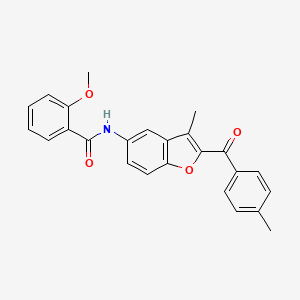 2-methoxy-N-[3-methyl-2-(4-methylbenzoyl)-1-benzofuran-5-yl]benzamide