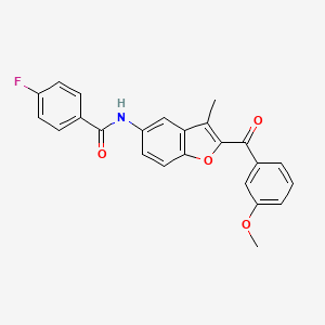 4-fluoro-N-[2-(3-methoxybenzoyl)-3-methyl-1-benzofuran-5-yl]benzamide