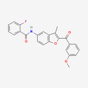 2-fluoro-N-[2-(3-methoxybenzoyl)-3-methyl-1-benzofuran-5-yl]benzamide