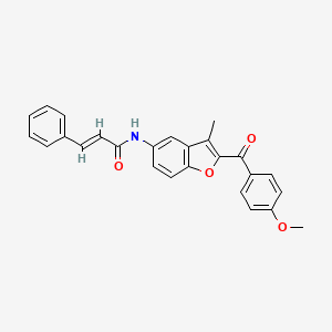 molecular formula C26H21NO4 B6544327 (2E)-N-[2-(4-methoxybenzoyl)-3-methyl-1-benzofuran-5-yl]-3-phenylprop-2-enamide CAS No. 946333-18-2