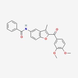molecular formula C25H21NO5 B6544329 N-[2-(3,4-dimethoxybenzoyl)-3-methyl-1-benzofuran-5-yl]benzamide CAS No. 929471-26-1