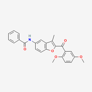 molecular formula C25H21NO5 B6544337 N-[2-(2,5-dimethoxybenzoyl)-3-methyl-1-benzofuran-5-yl]benzamide CAS No. 929412-53-3
