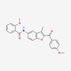 molecular formula C25H21NO5 B6544346 2-methoxy-N-[2-(4-methoxybenzoyl)-3-methyl-1-benzofuran-5-yl]benzamide CAS No. 929505-01-1