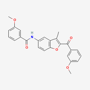 molecular formula C25H21NO5 B6544353 3-methoxy-N-[2-(3-methoxybenzoyl)-3-methyl-1-benzofuran-5-yl]benzamide CAS No. 929471-93-2