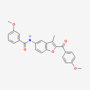 molecular formula C25H21NO5 B6544359 3-methoxy-N-[2-(4-methoxybenzoyl)-3-methyl-1-benzofuran-5-yl]benzamide CAS No. 929412-97-5