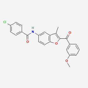 molecular formula C24H18ClNO4 B6544360 4-chloro-N-[2-(3-methoxybenzoyl)-3-methyl-1-benzofuran-5-yl]benzamide CAS No. 929471-97-6