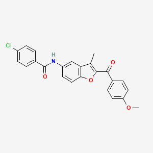 4-chloro-N-[2-(4-methoxybenzoyl)-3-methyl-1-benzofuran-5-yl]benzamide