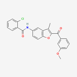 2-chloro-N-[2-(3-methoxybenzoyl)-3-methyl-1-benzofuran-5-yl]benzamide