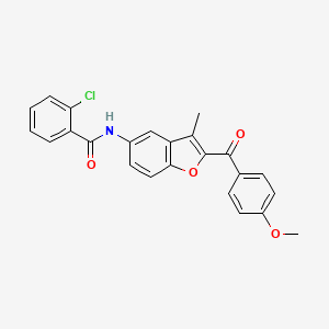 molecular formula C24H18ClNO4 B6544377 2-chloro-N-[2-(4-methoxybenzoyl)-3-methyl-1-benzofuran-5-yl]benzamide CAS No. 929504-99-4