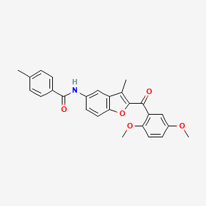 molecular formula C26H23NO5 B6544384 N-[2-(2,5-dimethoxybenzoyl)-3-methyl-1-benzofuran-5-yl]-4-methylbenzamide CAS No. 929471-36-3