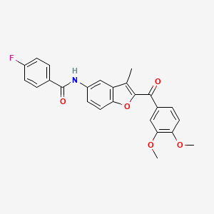 molecular formula C25H20FNO5 B6544407 N-[2-(3,4-dimethoxybenzoyl)-3-methyl-1-benzofuran-5-yl]-4-fluorobenzamide CAS No. 929371-90-4