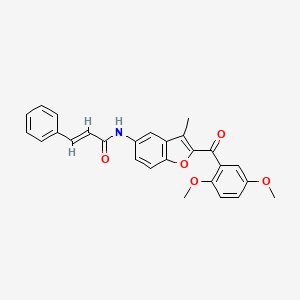 molecular formula C27H23NO5 B6544424 (2E)-N-[2-(2,5-dimethoxybenzoyl)-3-methyl-1-benzofuran-5-yl]-3-phenylprop-2-enamide CAS No. 929413-05-8