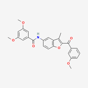 3,5-dimethoxy-N-[2-(3-methoxybenzoyl)-3-methyl-1-benzofuran-5-yl]benzamide