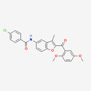 4-chloro-N-[2-(2,5-dimethoxybenzoyl)-3-methyl-1-benzofuran-5-yl]benzamide