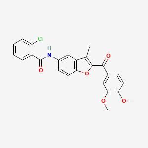 2-chloro-N-[2-(3,4-dimethoxybenzoyl)-3-methyl-1-benzofuran-5-yl]benzamide