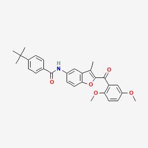 4-tert-butyl-N-[2-(2,5-dimethoxybenzoyl)-3-methyl-1-benzofuran-5-yl]benzamide