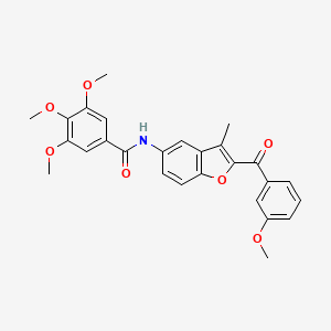 molecular formula C27H25NO7 B6544507 3,4,5-trimethoxy-N-[2-(3-methoxybenzoyl)-3-methyl-1-benzofuran-5-yl]benzamide CAS No. 929471-95-4