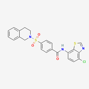 molecular formula C23H18ClN3O3S2 B6544520 N-(4-chloro-1,3-benzothiazol-7-yl)-4-(1,2,3,4-tetrahydroisoquinoline-2-sulfonyl)benzamide CAS No. 946268-25-3