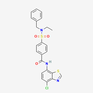 molecular formula C23H20ClN3O3S2 B6544537 4-[benzyl(ethyl)sulfamoyl]-N-(4-chloro-1,3-benzothiazol-7-yl)benzamide CAS No. 946322-08-3