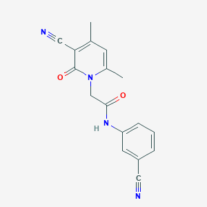 molecular formula C17H14N4O2 B6544563 2-(3-cyano-4,6-dimethyl-2-oxo-1,2-dihydropyridin-1-yl)-N-(3-cyanophenyl)acetamide CAS No. 1019165-54-8