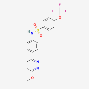 molecular formula C18H14F3N3O4S B6544564 N-[4-(6-methoxypyridazin-3-yl)phenyl]-4-(trifluoromethoxy)benzene-1-sulfonamide CAS No. 946275-38-3