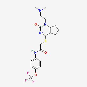 2-({1-[2-(dimethylamino)ethyl]-2-oxo-1H,2H,5H,6H,7H-cyclopenta[d]pyrimidin-4-yl}sulfanyl)-N-[4-(trifluoromethoxy)phenyl]acetamide