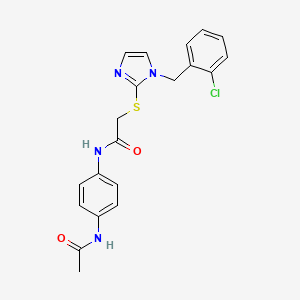 molecular formula C20H19ClN4O2S B6544571 2-({1-[(2-chlorophenyl)methyl]-1H-imidazol-2-yl}sulfanyl)-N-(4-acetamidophenyl)acetamide CAS No. 946320-30-5