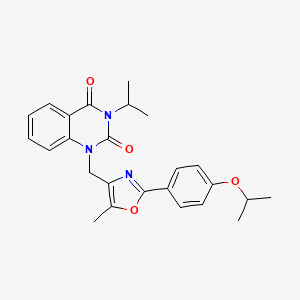 molecular formula C25H27N3O4 B6544620 1-({5-methyl-2-[4-(propan-2-yloxy)phenyl]-1,3-oxazol-4-yl}methyl)-3-(propan-2-yl)-1,2,3,4-tetrahydroquinazoline-2,4-dione CAS No. 1019152-37-4