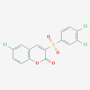 molecular formula C15H7Cl3O4S B6544633 6-chloro-3-(3,4-dichlorobenzenesulfonyl)-2H-chromen-2-one CAS No. 1019178-79-0