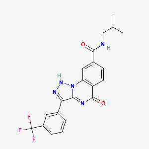 molecular formula C21H18F3N5O2 B6544638 N-(2-methylpropyl)-5-oxo-3-[3-(trifluoromethyl)phenyl]-4H,5H-[1,2,3]triazolo[1,5-a]quinazoline-8-carboxamide CAS No. 1019141-63-9