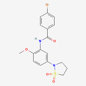 molecular formula C17H17BrN2O4S B6544649 4-bromo-N-[5-(1,1-dioxo-1lambda6,2-thiazolidin-2-yl)-2-methoxyphenyl]benzamide CAS No. 946344-02-1