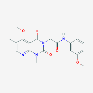 molecular formula C19H20N4O5 B6544699 2-{5-methoxy-1,6-dimethyl-2,4-dioxo-1H,2H,3H,4H-pyrido[2,3-d]pyrimidin-3-yl}-N-(3-methoxyphenyl)acetamide CAS No. 946220-35-5