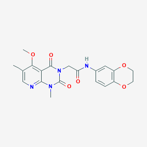 molecular formula C20H20N4O6 B6544714 N-(2,3-dihydro-1,4-benzodioxin-6-yl)-2-{5-methoxy-1,6-dimethyl-2,4-dioxo-1H,2H,3H,4H-pyrido[2,3-d]pyrimidin-3-yl}acetamide CAS No. 946220-43-5