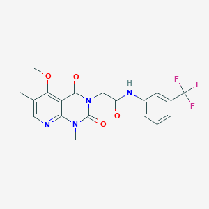molecular formula C19H17F3N4O4 B6544715 2-{5-methoxy-1,6-dimethyl-2,4-dioxo-1H,2H,3H,4H-pyrido[2,3-d]pyrimidin-3-yl}-N-[3-(trifluoromethyl)phenyl]acetamide CAS No. 946298-73-3